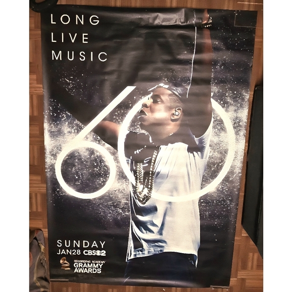 Rare 60th ANNIVERARY JAY Z GRAMMY BUS SHELTER POSTER - Picture 1 of 7